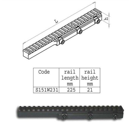 Direct Thread Rail Picatinny Aluminum Black